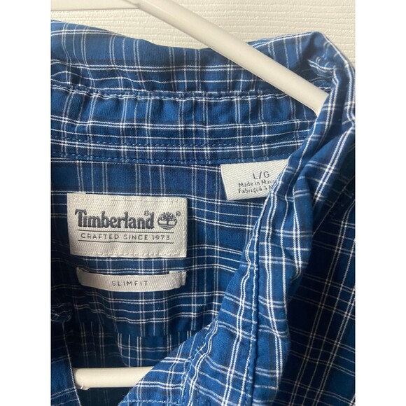 Timberland Button Down Shirt Mens Large Blue Long Sleeve Casual Outdoors Work - Picture 4 of 6